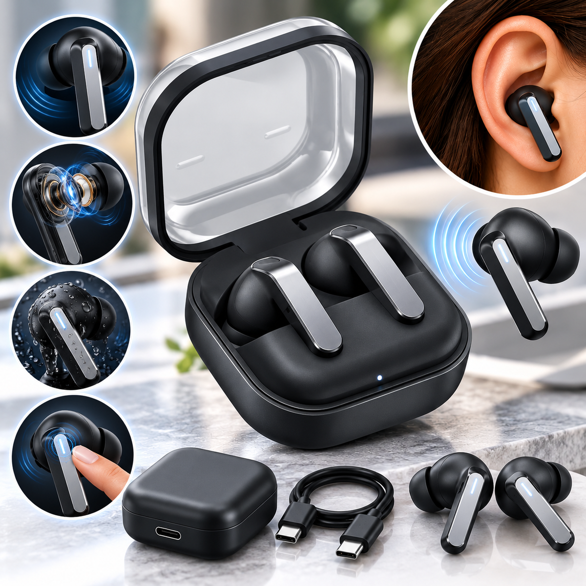 Galaxy Buds 4 Bežične Bluetooth Slušalice – Black, Premium Zvuk i Moderan Dizajn