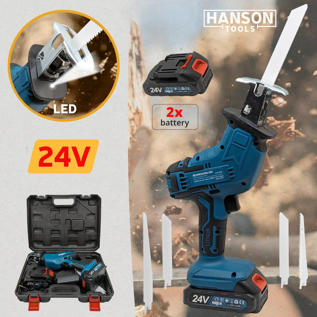 HANSON Aku Sabljastu Testeru 24V