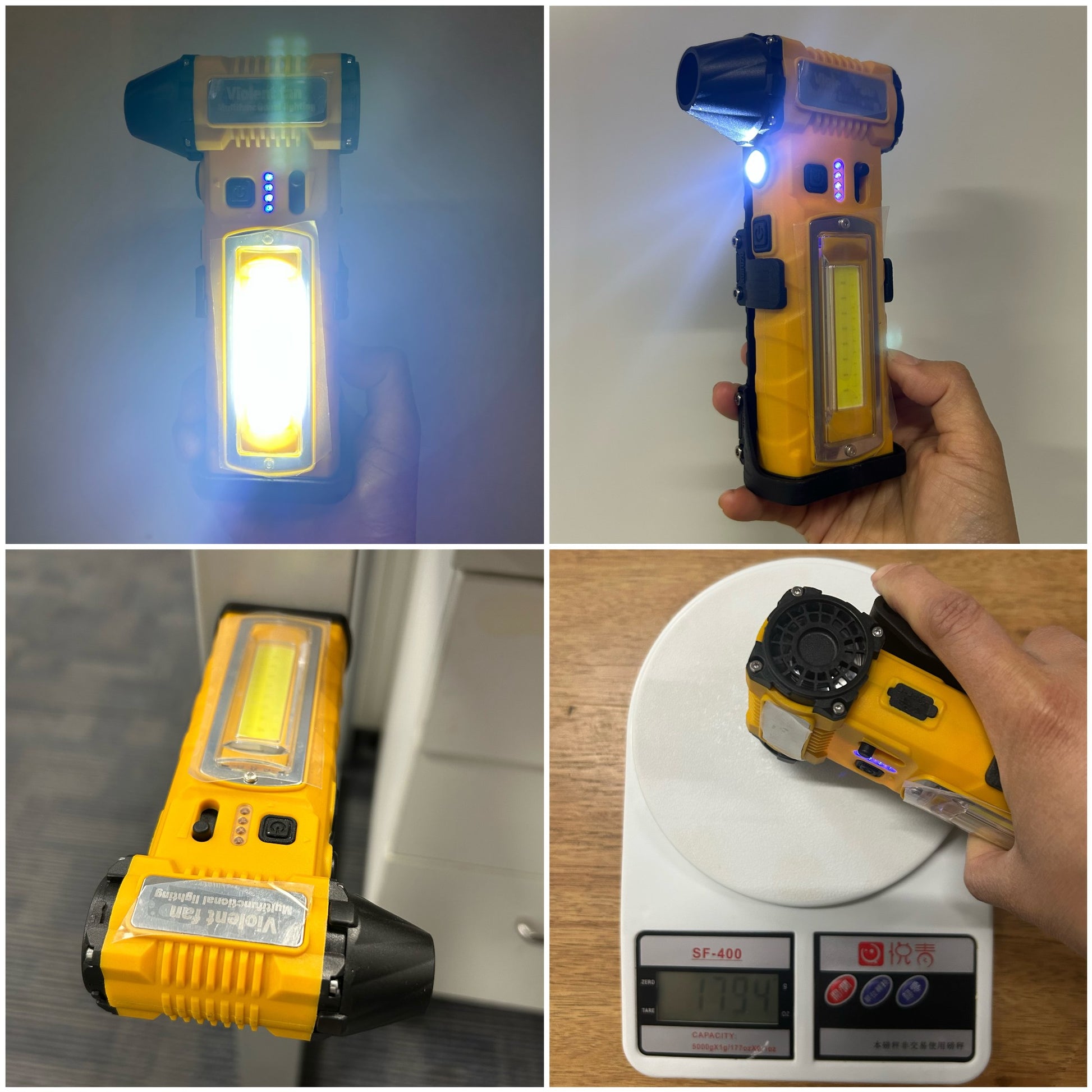 Mega Snažan F020 Turbo Ventilator 10u1 „Violent Fan“ – Duvanje, Čišćenje, Kamp i LED Svetlo u Jednom