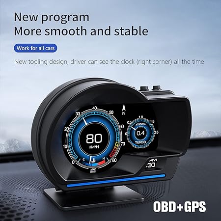 Head Up Displej za auto OBD2+GPS sa alarmom za prekoračenje brzine P6