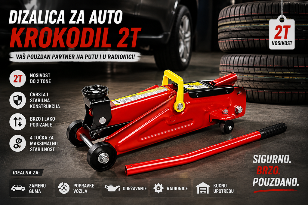 Auto Dizalica Krokodil 2T – Hidraulična Garažna Dizalica za Brzo i Sigurno Podizanje Vozila