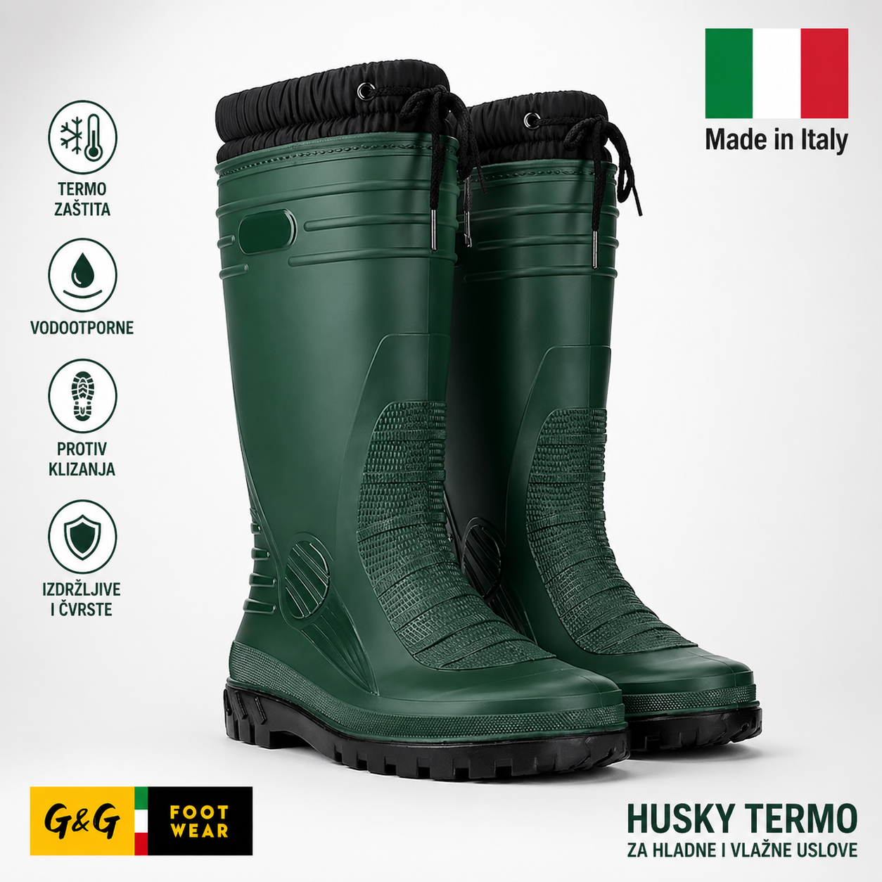 PVC Termo Čizme Husky – Toplina i Zaštita | Italijanska Izrada