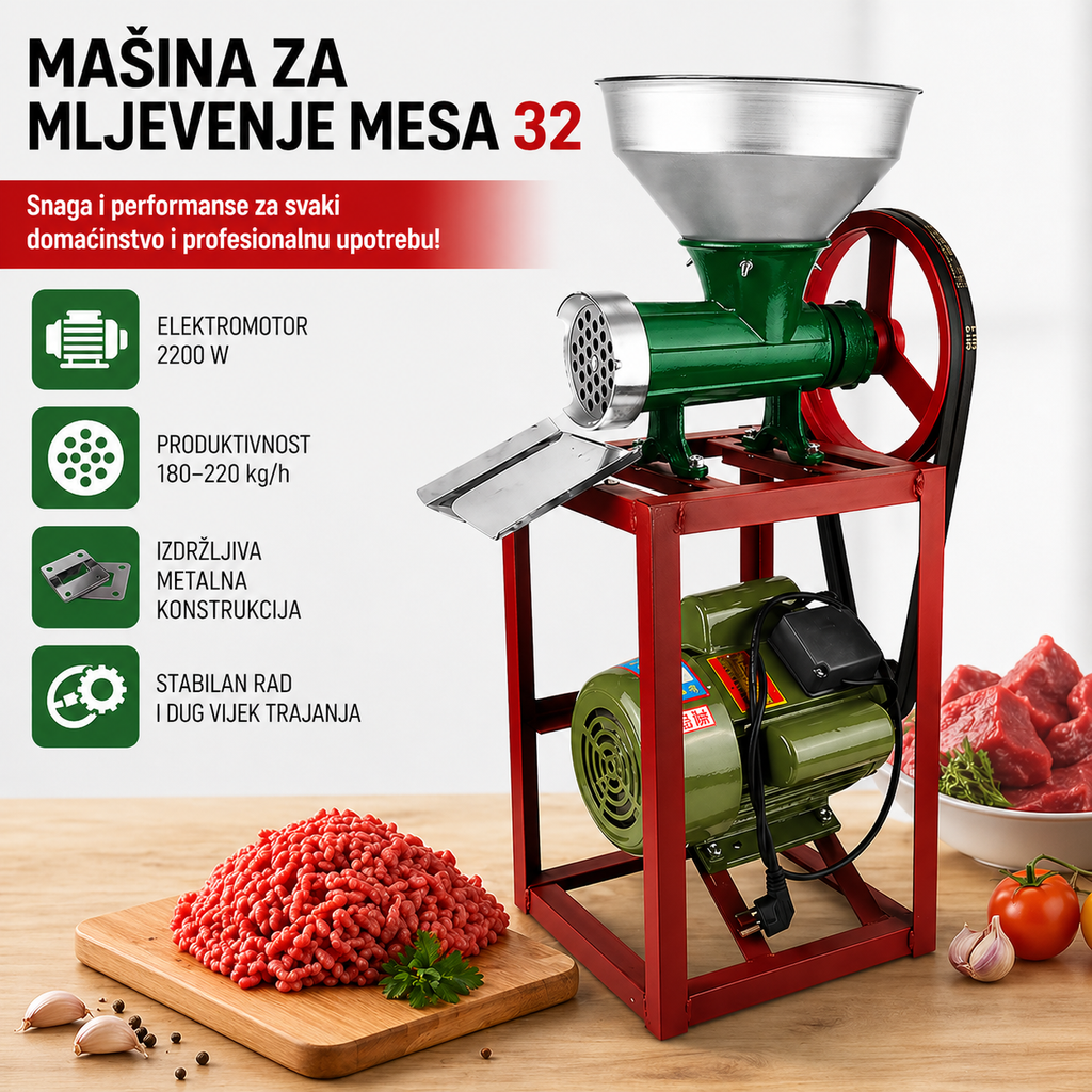 Masina za mlevenje mesa sa elektromotorom 32