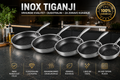 INOX Tiganji Premium – Nerđajući Čelik, Nelepljivi Tiganji za Indukciju i Sve Vrste Šporeta