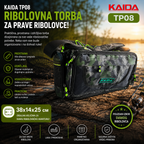 🎣 Kaida TP08 Camo Torba za Ribolov 38x14x25 cm – Vodootporna Modularna Torba sa Više Džepova za Šaranski i Feeder Ribolov