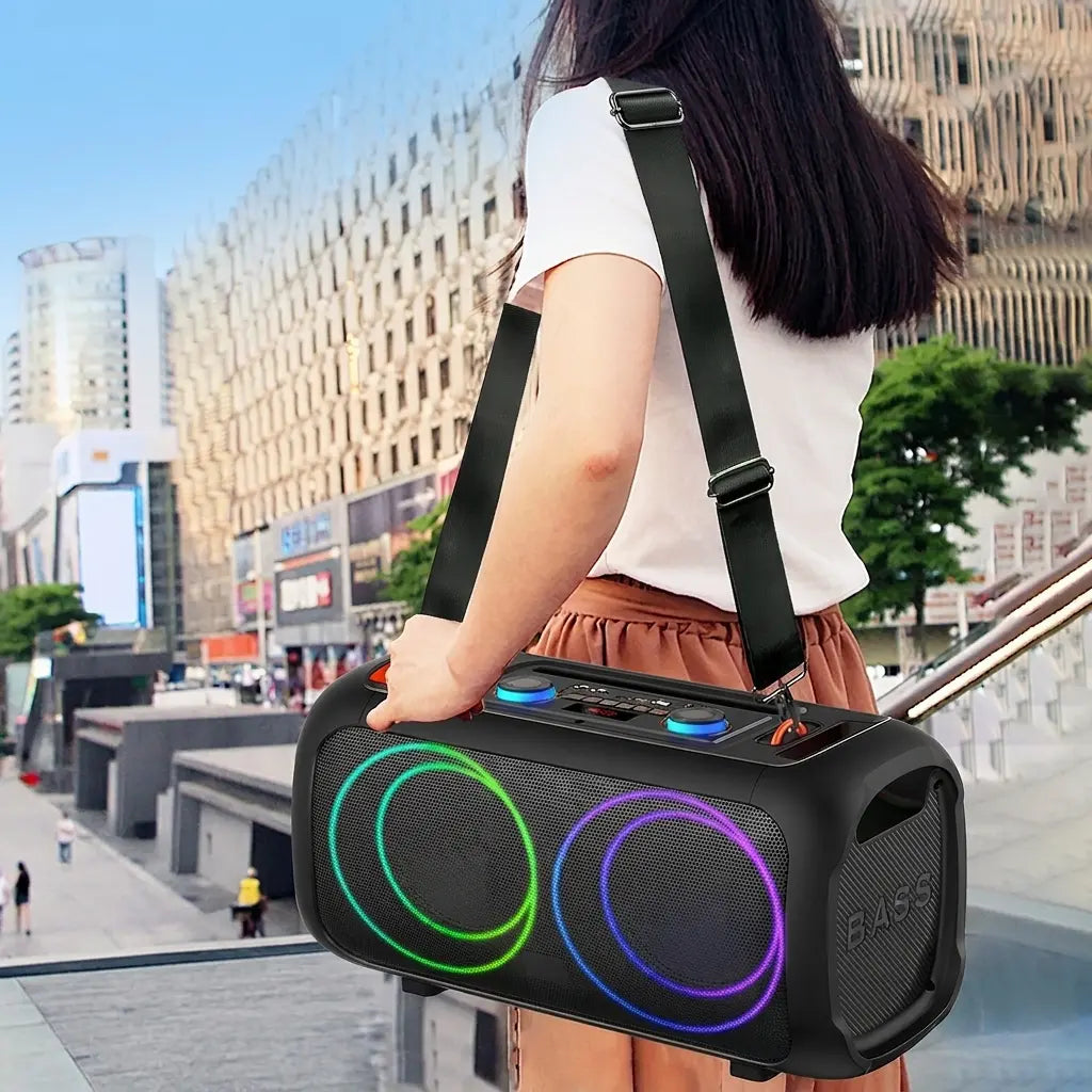 Karaoke Bluetooth Zvučnik ZQS-L17 40W – Prenosivi Bežični Zvučnik sa Mikrofonom, LED Osvetljenjem i Moćnim Basom
