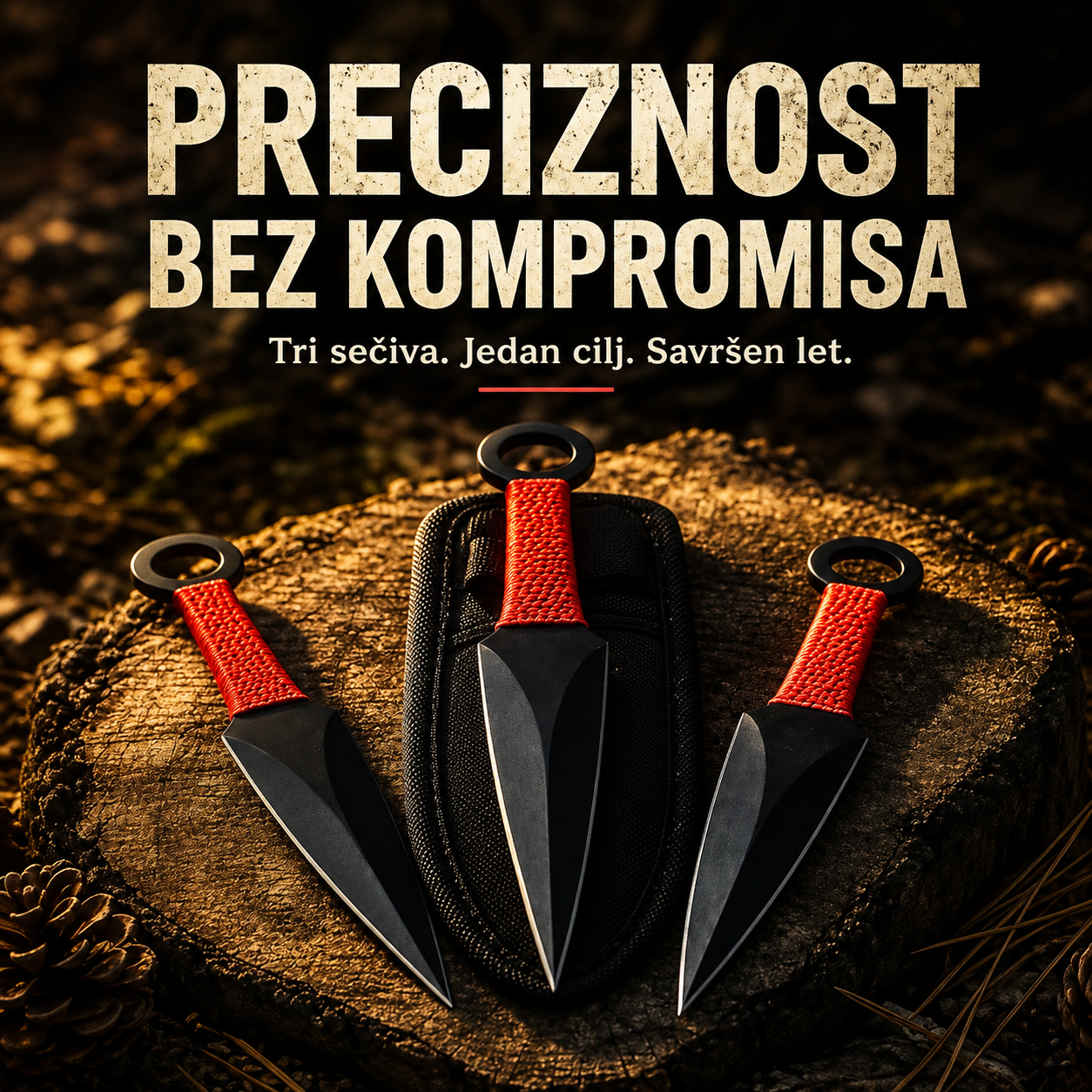 Komplet noževa za bacanje (3 komada) sa futrolom