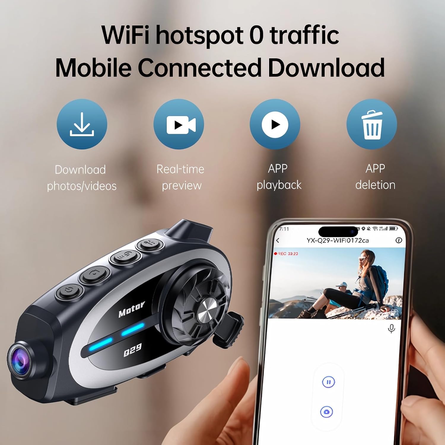 Komunikator za kacigu sa kamerom