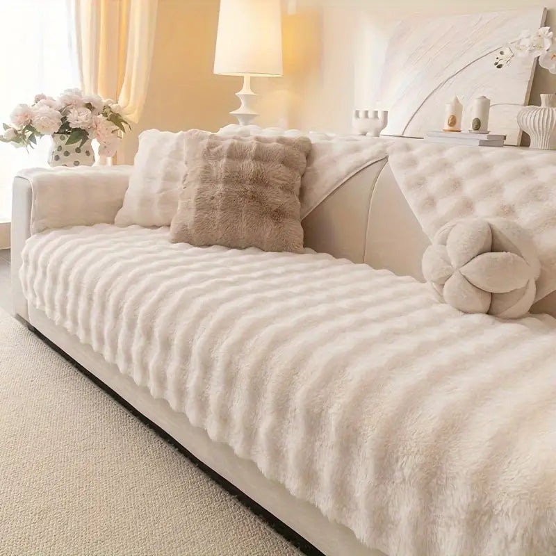 Krzneni fleker prljavo belo 70×250 cm – mekani ukrasni prekrivač za svaki dom