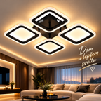 LED Luster 36W – Moderan Geometrijski Plafonski Luster Crno-Beli