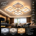 LED Luster 46W 4+1 – Moderan Geometrijski Plafonski Luster Beli