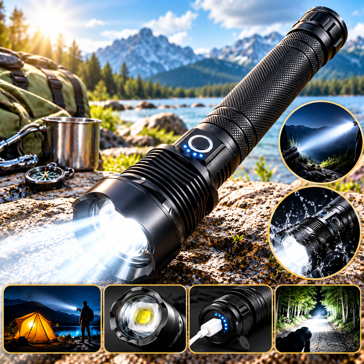 LED Ručna Lampa P90 – Snažan Prenosni LED Reflektor za Kuću, Auto i Kampovanje