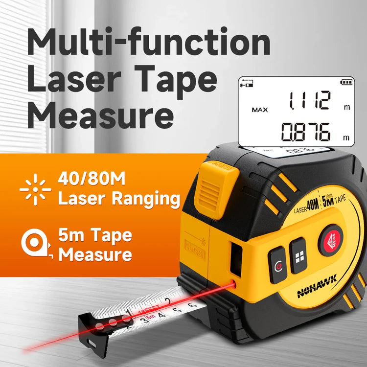 Laserski Metar 2 u 1 sa USB Punjenjem do 80m