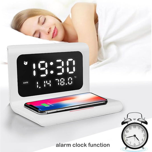 Led digitalni sat sa budilnikom i wireless punjacem
