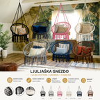 Ljuljaška Gnezdo Viseća – Boho Macrame Ljuljaška za Terasu, Balkon i Dnevnu Sobu