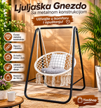 Ljuljaška Gnezdo sa Metalnom Konstrukcijom – Velika Viseća Ljuljaška za Decu i Odrasle