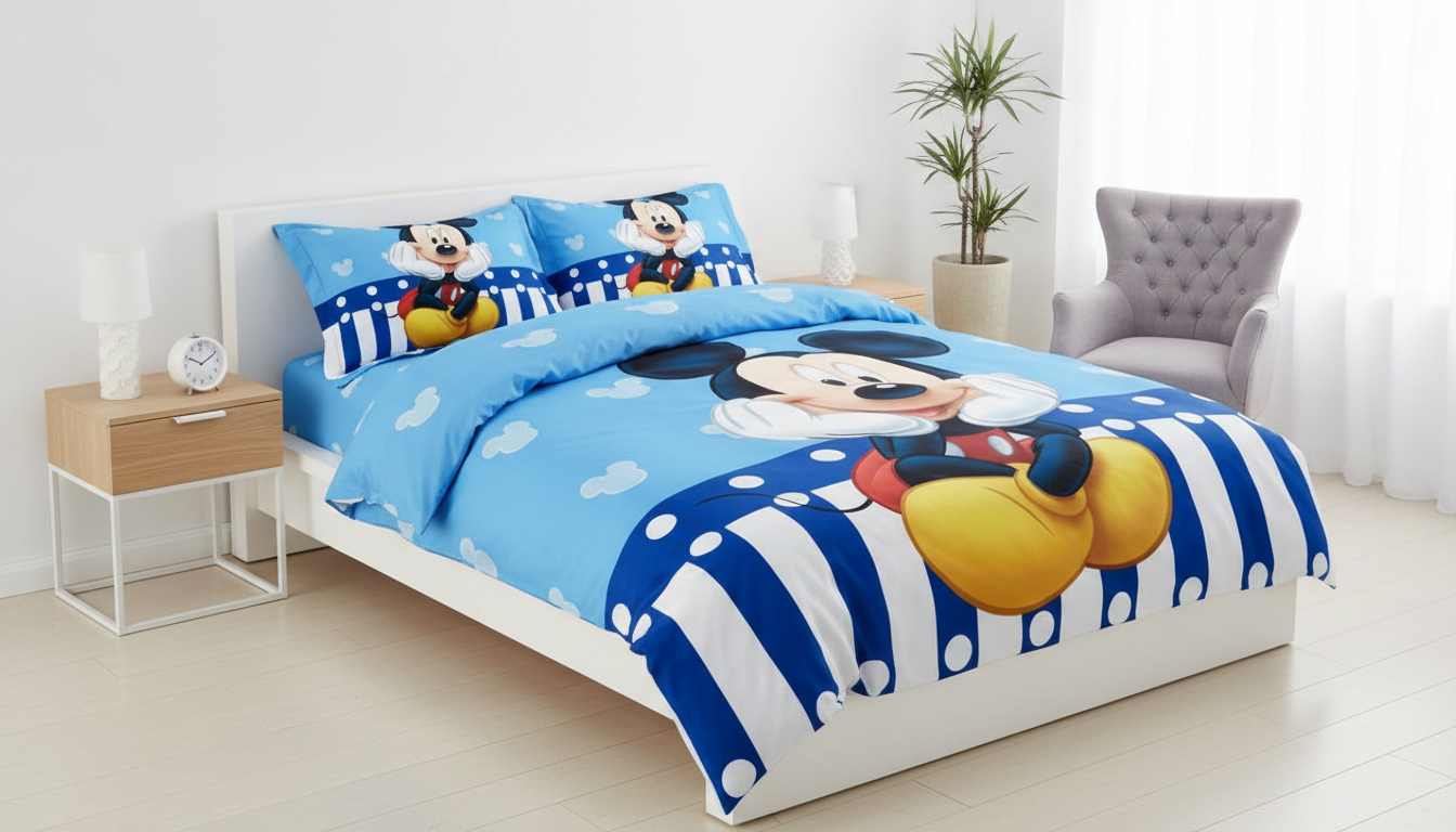 Miki Maus Plava 3D/5D Posteljina za Decu