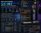 Mini Mikseta G4-M1 sa 4 Kanala – Audio Mixer za Mikrofone, Karaoke, Podcast i Live Nastupe