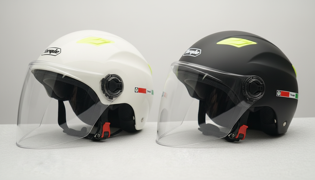 Moto Kaciga sa Vizirom – Zaštitna Kaciga za Motor i Skuter Bela i Crna