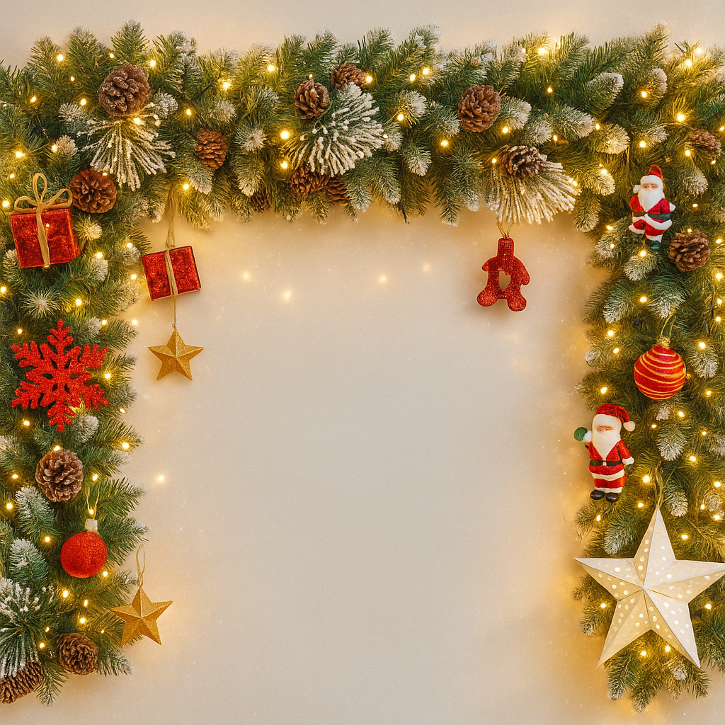 Novogodišnja snežna grilanda sa šišarkama – božićna dekoracija za dom