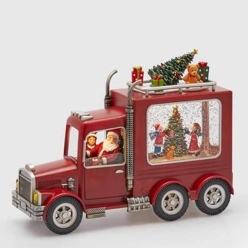 Novogodisnji kamion sa deda mrazom muzikom i svetlom