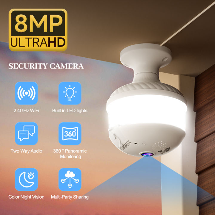 Pametna WiFi kamera u obliku sijalice V380-D8 – 8MP