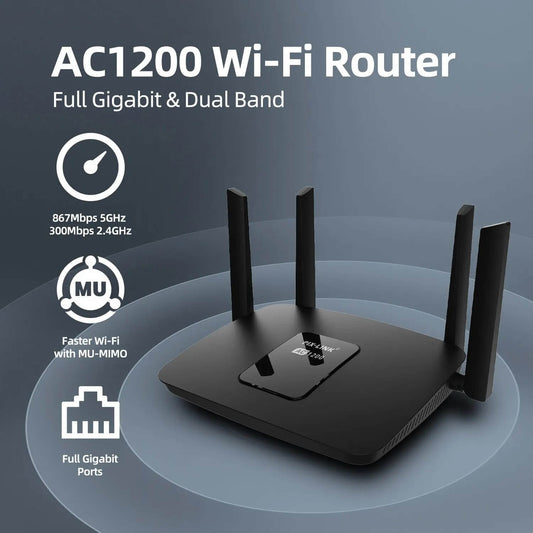 Pix Link Router LV-AC06 1200Mbps dual band crni