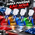 Pneumatski Pištolj za Farbanje – Izbor Dizni 2.5, 1.7, 1.4 i 0.8 mm
