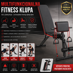 Profesionalna Multifunkcionalna Fitness Klupa za Kućni Trening | 7 Nivoa Podešavanja, Biceps Nosač i Trenažer za Noge