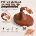 Prst za Vežbanje Noktiju sa Postoljem i 100 Komada Noktiju – Nail Art Trening Set