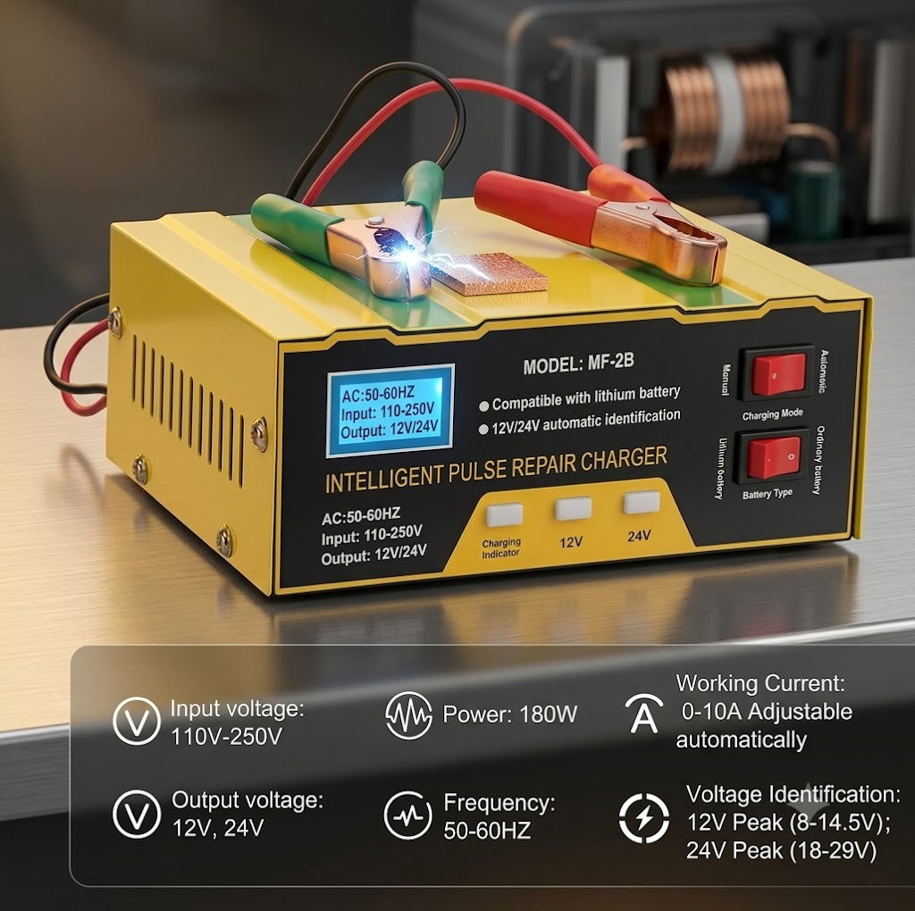 Punjač Akumulatora 12V i 24V – Inteligentni Automatski Punjač za Sve Vrste Akumulatora