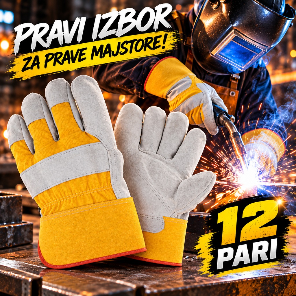 Radne Rukavice za Varenje – Zaštitne Kožne Rukavice za Zavarivanje 12 Pari