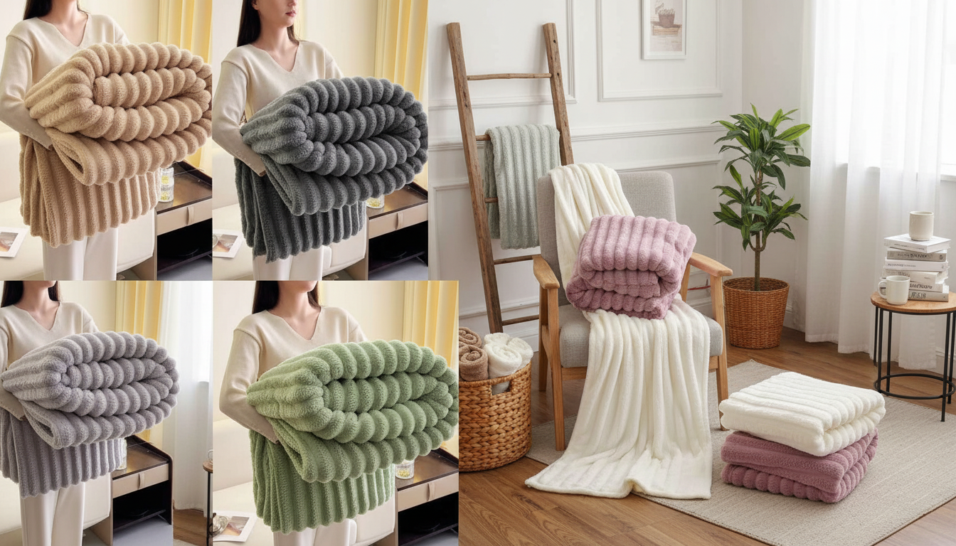 Rebrasto Mekano Ćebe 150x200 cm – Toplo Fluffy Ćebe za Krevet i Kauč