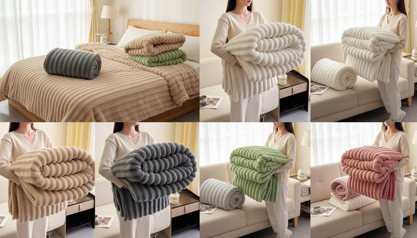 Rebrasto Mekano Ćebe 150x200 cm – Toplo Fluffy Ćebe za Krevet i Kauč