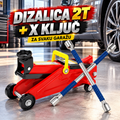 Hidraulična Dizalica za Auto Krokodil 2T + X Ključ za Točkove – Set za Zamenu Guma