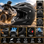 Cross i Enduro Kaciga za Motor i Kvad – Integralna Zaštitna Kaciga sa Štitnikom i Ventilacijom