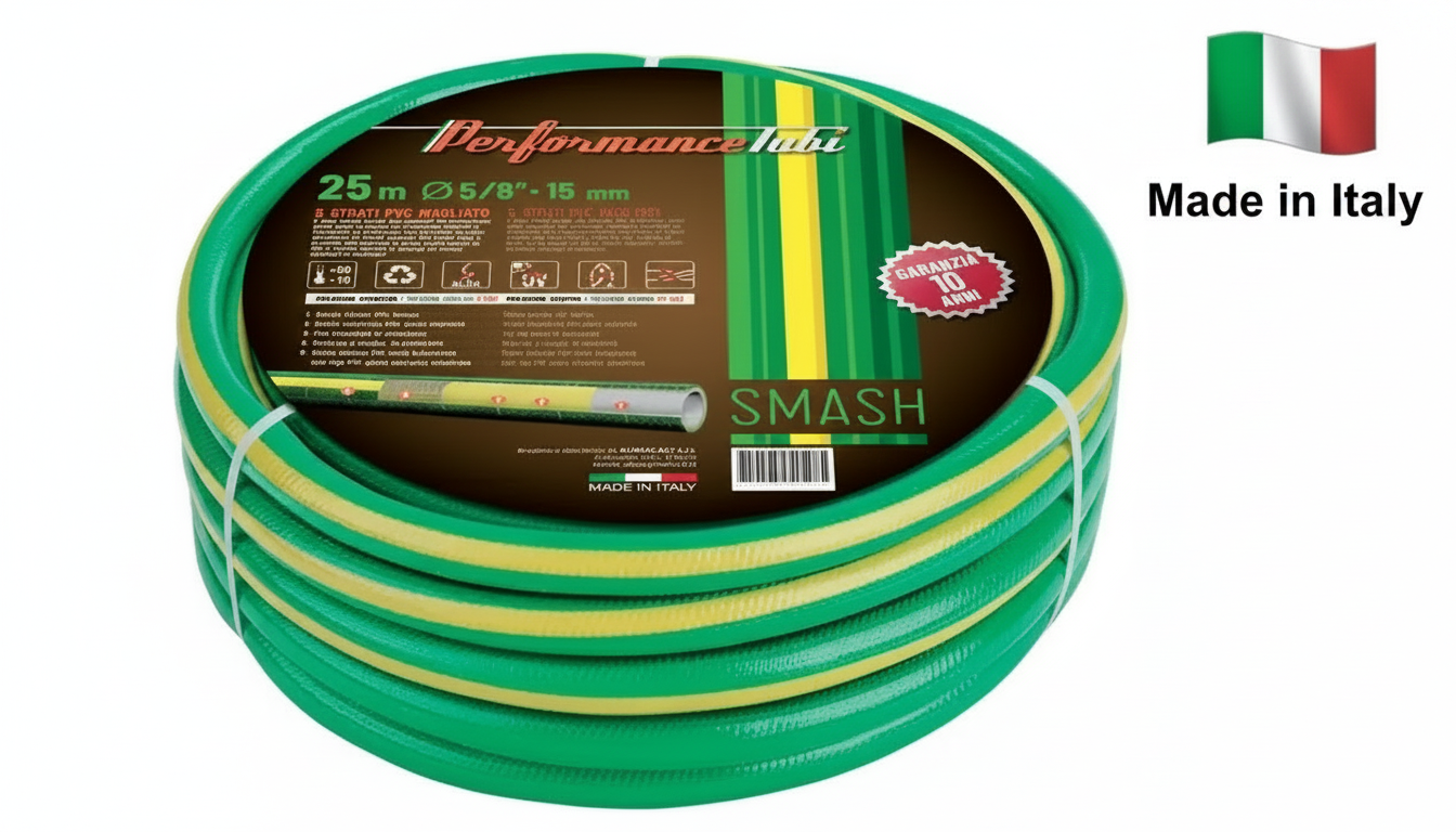 SMASH Baštensko Crevo 1/2” 25m/50m – Italijanski Kvalitet, 5 Slojeva