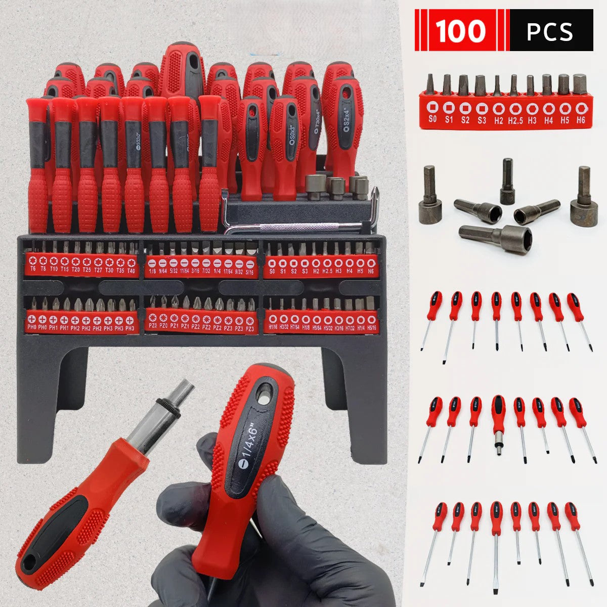 Set odvijača i nastavaka 100 delova