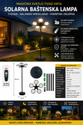 Solarna LED Baštenska Lampa 5 Glava – Pametno Spoljno Osvetljenje sa Daljinskim
