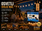 Solarne LED Lampe za Dvorište 10 m sa Odvojenim Solarnim Panelom – Vodootporna Dekorativna Rasveta za Baštu, Terasu i Balkon