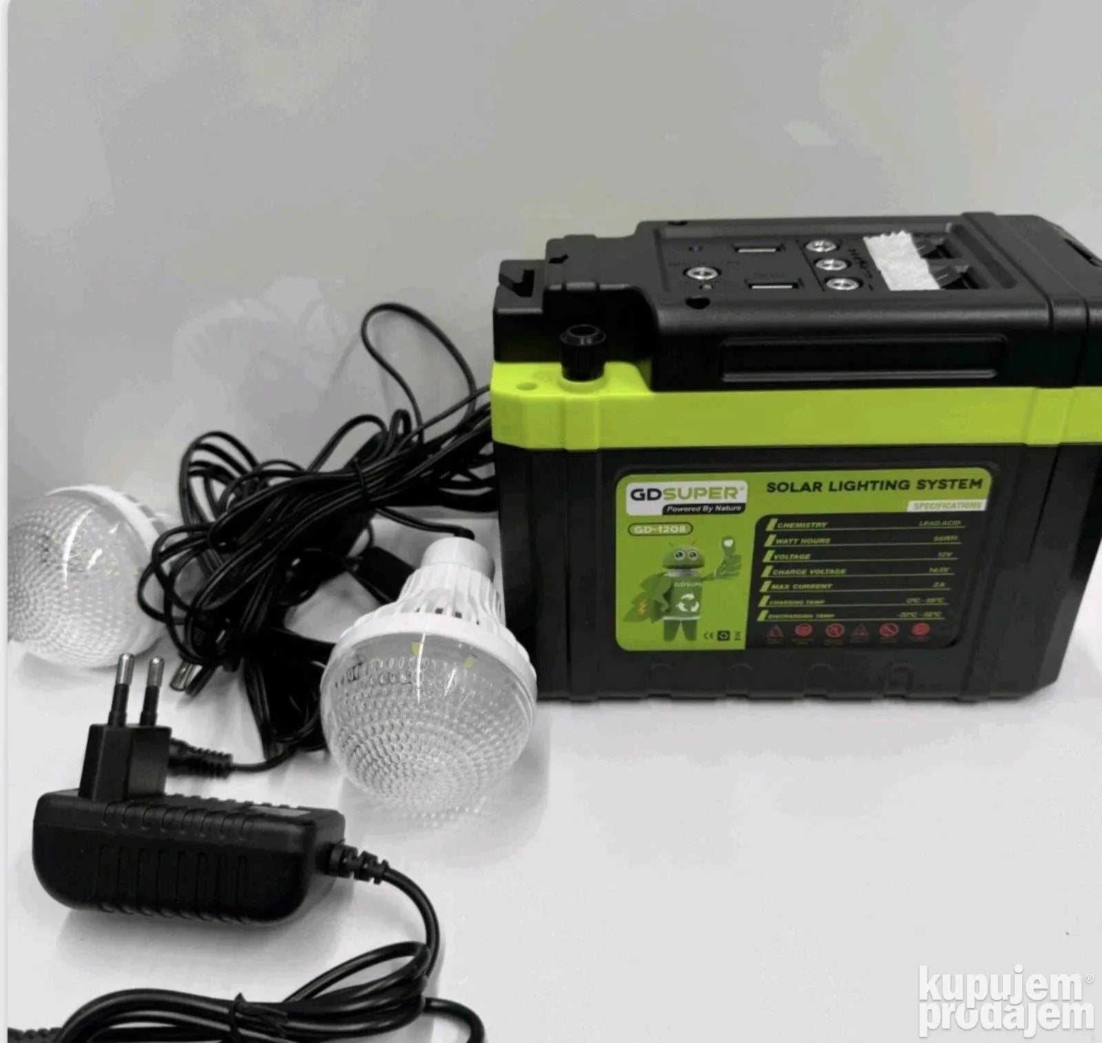 Solarni sistem sa baterijom GD SUPER 12V 8Ah (96Wh)