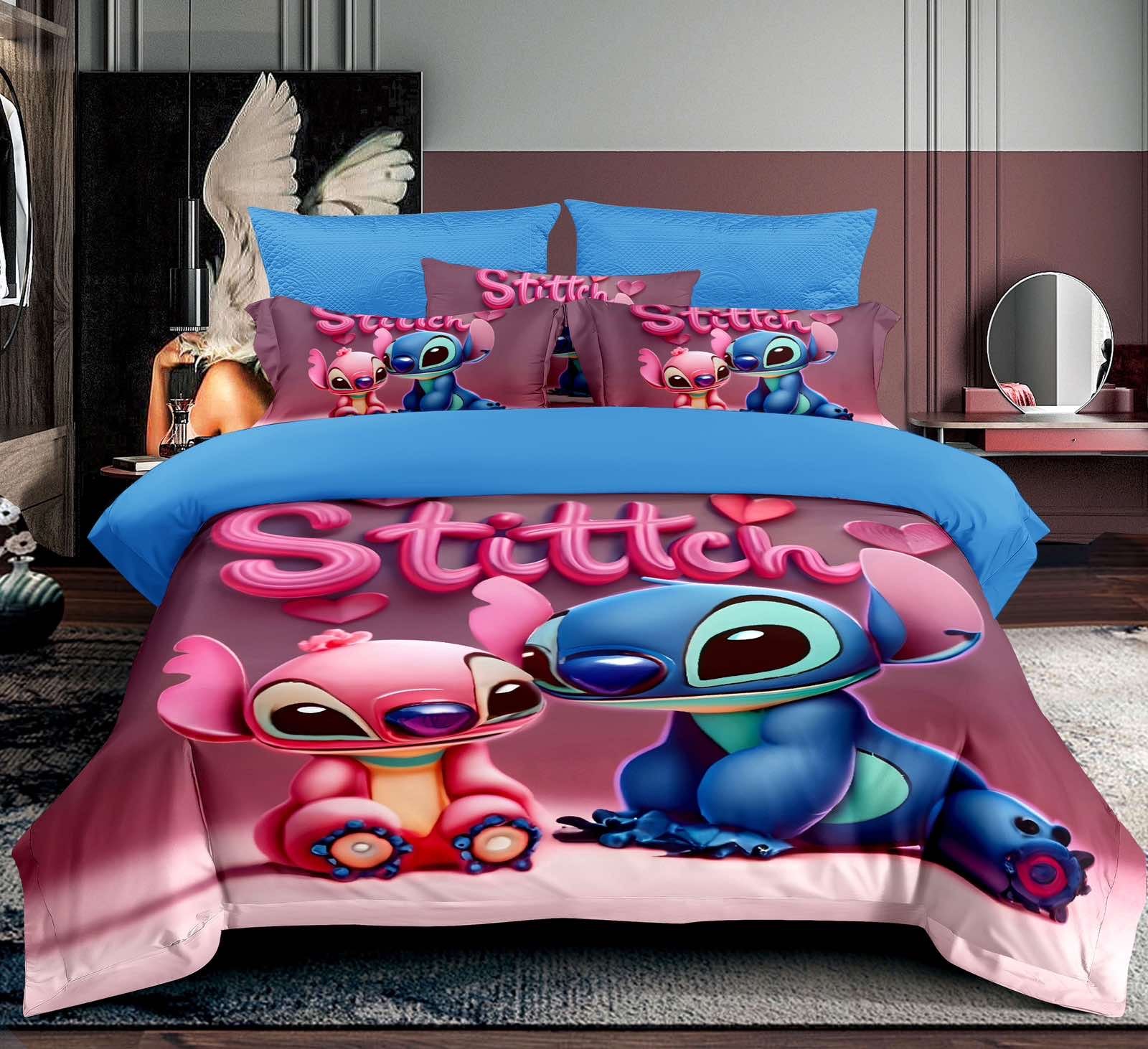 Stitch & Angel Posteljina 140x200 – 5D Šareni Set za Decu