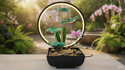 Stona LED Fontana sa Kamenčićima – 3-Nivoa Lotus Vodopad