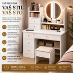 LENA Premium Sto za Šminkanje sa LED Ogledalom – Elegantan Toaletni Sto