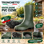 Tronchetto Kratke Radne PVC Čizme – Vodootporne Protivklizne Čizme za Rad, Poljoprivredu i Industriju