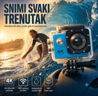 Akciona Kamera 4K Ultra HD sa WiFi – Vodootporna Sportska Kamera za Bicikl, Motor i Ronjenje