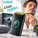 VGR V-377 Profesionalni Električni Brijač – Shaver sa Duplim Folijama, 9000 RPM i LED Ekranom