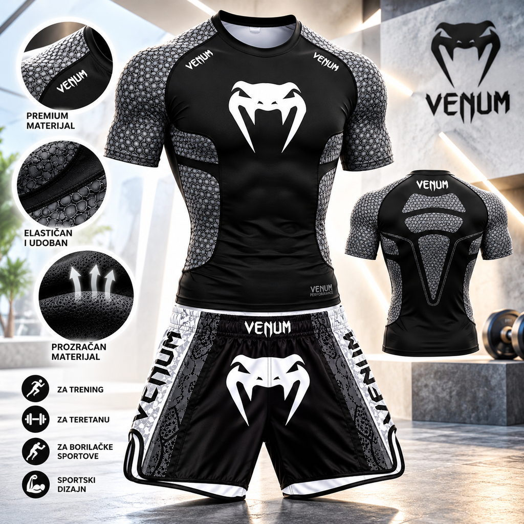 Venum MMA Komplet – Sportska Majica i Šorc za Trening