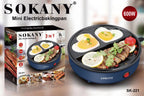 Mini električni gril tiganj Sokany 3 u 1