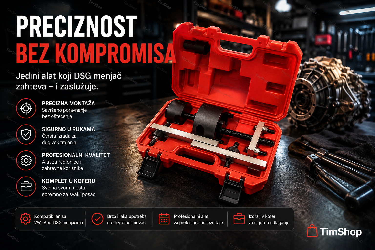 Alat za Montažu DSG Kvačila za VW, Audi i Škoda – Profesionalni Set za Ugradnju DSG Kvačila